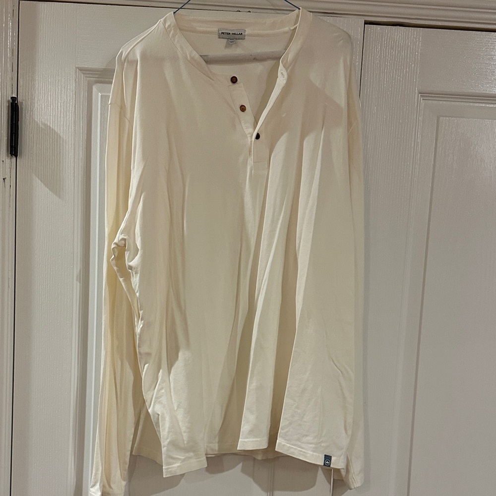 Peter Millar Off-White Long Sleeve Henley